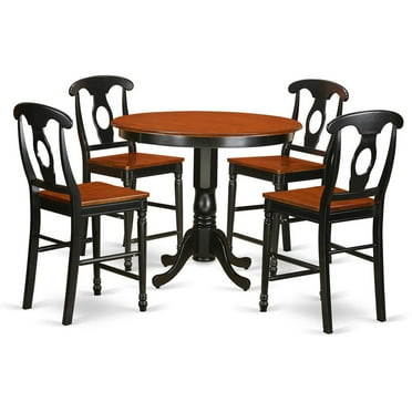 East West Furniture Trenton 5-piece Counter Height Dining Set in Black/Cherry