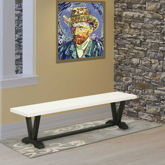 East West Furniture 5-Pc Dining Table Set Included 4 Dining Chair Upholstered Nails Head Seat and Stylish Chair Back and rectangular dining Dining Table with Cement Color Kitchen Table Top - Black Fin