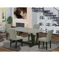 thumbnail image 1 of East West Furniture V-Style 5-piece Dining Set with High Chair Back in Black, 1 of 10