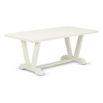 East West Furniture V-Style 5-piece Dining Set with Upholstered Chairs in White