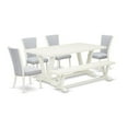 thumbnail image 1 of East West Furniture V-Style 6-piece Wood Dining Set with High Back in White/Gray, 1 of 3