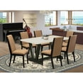 thumbnail image 1 of East West Furniture V626LA147-7 7-Piece Amazing Dining Table Set a Great Linen White Kitchen Rectangular Table Top and 6 Stunning Linen Fabric Dining Chairs with Stylish Chair Back, Wire Brushed..., 1 of 10