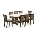 thumbnail image 1 of East West Furniture V-Style 9-Piece Wood Dining Set in White/Jacobean/Coffee, 1 of 8