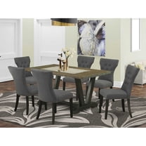 East West Furniture V027aB202-9 - 9-Piece Dining Room Set - 8 Parson Chairs and a Rectangular Table Hardwood Frame