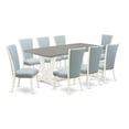 thumbnail image 1 of East West Furniture V-Style 9-piece Wood Dining Set with Cushion Seat in White, 1 of 2