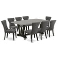 thumbnail image 1 of East West Furniture V-Style 9-piece Wood Dining Set in Gotham Gray, 1 of 3