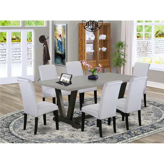 East West Furniture V697BA1057 7Pc Dining Room Set 6 Dining Chairs