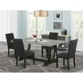 thumbnail image 1 of East West Furniture V697FL121-6 6 Piece V-Style Dining Room Set - Mineral Blue, 1 of 6