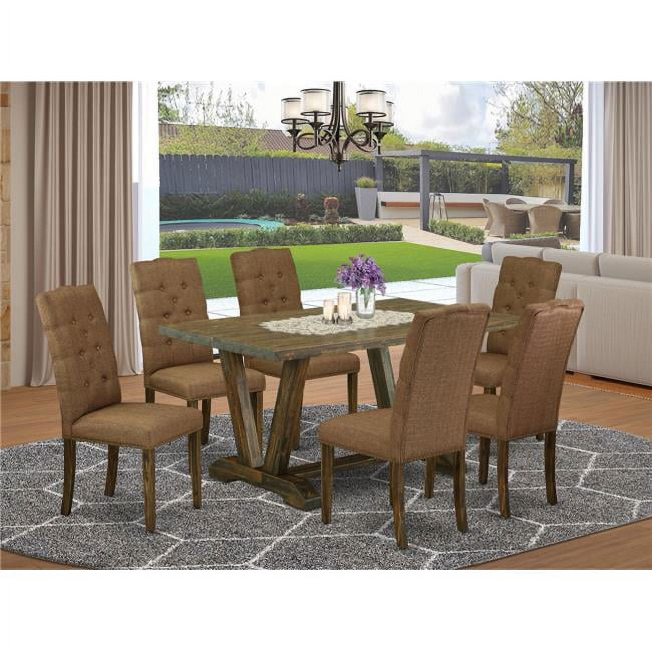 East West Furniture V776EL7187 7Piece Small Dining Table Set 6