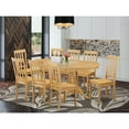 thumbnail image 1 of East West Furniture VAAN9-OAK-W Kitchen Dinette Table & 8 Chairs, Oak, 1 of 5
