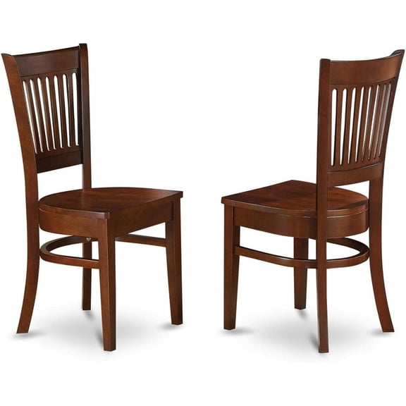 East West Furniture VAC-ESP-W Vancouver Kitchen Dining Chairs - Slat Back Wood Seat Chairs, Set of 2, Espresso