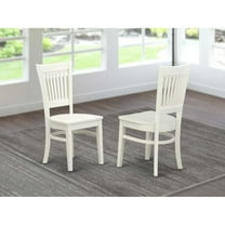 East West Furniture Vancouver 12" Wood Dining Chairs in White (Set of 2)