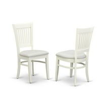 East West Furniture Vancouver 37" Fabric Dining Chairs in White (Set of 2)