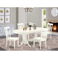 thumbnail image 1 of East West Furniture Vancouver 5-piece Dining Set with Wood Chairs in Linen White, 1 of 6