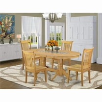 East West Furniture Dining Room Set Oak, VAPO5-OAK-W