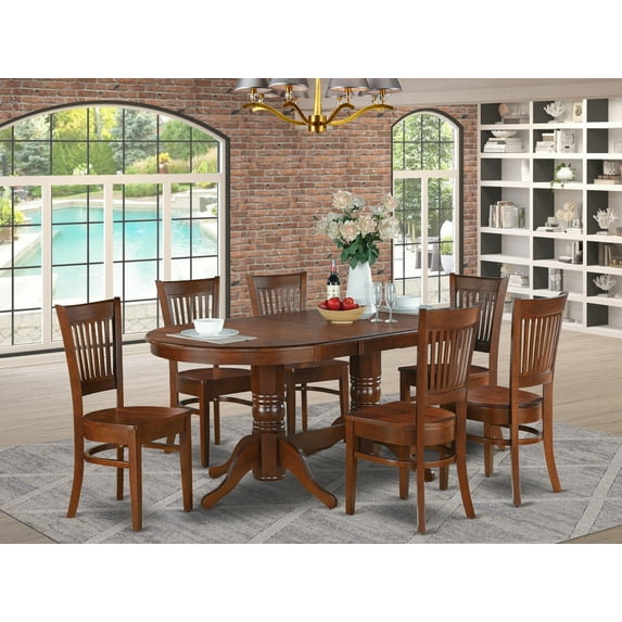 East West Furniture Vancouver 7-piece Wood Dining Room Set in Espresso