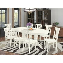 East West Furniture Dining Room Set Linen White, VAAV9-LWH-W