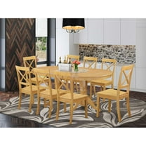East West Furniture Dining Room Set Oak, VABO9-OAK-W