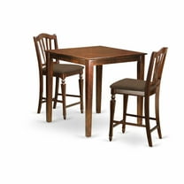 East West Furniture Vernon 3-piece Wood Counter Height Dining Set in Mahogany
