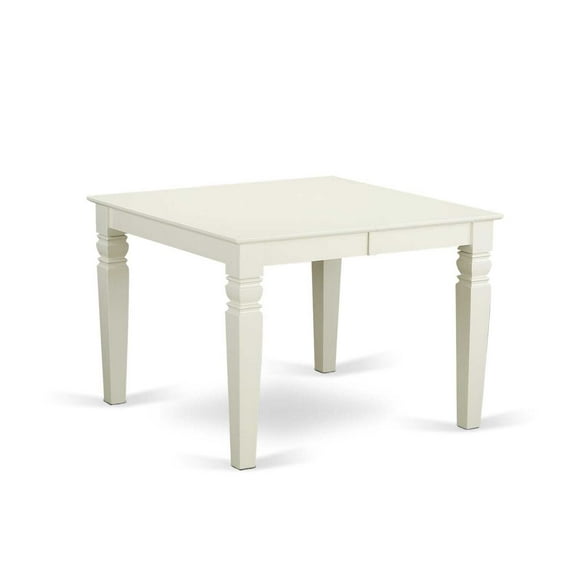 East West Furniture Weston  Rectangular  Dining  Table  with  18  in  butterfly  Leaf  in  Linen  White
