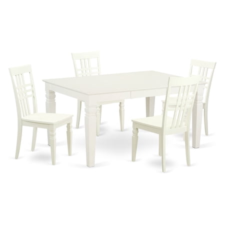 East West Furniture Weston 5 Piece Latticeback Dining Table Set