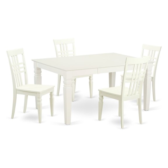 East West Furniture Weston 5 Piece Latticeback Dining Table Set