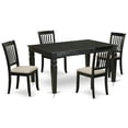 thumbnail image 1 of East West Furniture Dining Room Set Black, WEDA5-BLK-C, 1 of 6