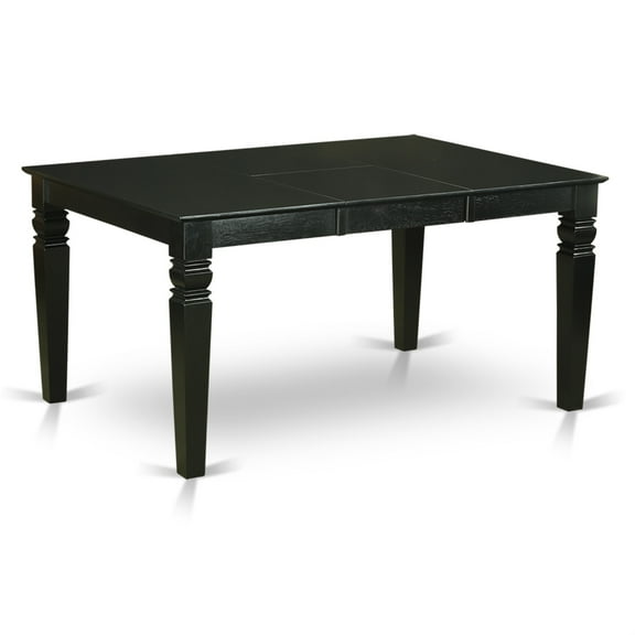 East West Furniture Weston 6-piece Traditional Wood Kitchen Set in Black
