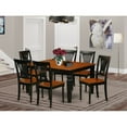 thumbnail image 1 of East West Furniture Weston 7-piece Wood Dining Room Table Set in Black/Cherry, 1 of 5