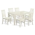 thumbnail image 1 of East West Furniture Weston 7-piece Wood Table and Dining Chair Set in White, 1 of 2