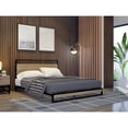 thumbnail image 1 of East West Furniture Wilson Metal and Wood Queen Bed Frame in Black/Brown, 1 of 6