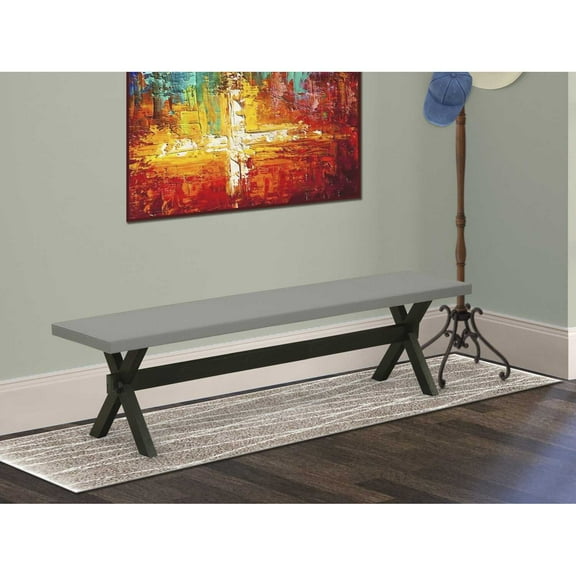 East West Furniture Night Stand Wire brushed Black & Cement, XB697