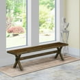 thumbnail image 1 of East West Furniture X-Style 15x72" Wood Dining Bench in Jacobean Brown, 1 of 4