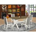 thumbnail image 1 of East West Furniture X-Style 5-piece Dining Set with Stylish Chair Back in White, 1 of 10