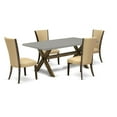 thumbnail image 1 of East West Furniture X-Style 5-piece Wood Dinette Set in Jacobean Brown/Cement, 1 of 3