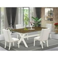 thumbnail image 1 of East West Furniture X-Style 5-piece Wood Dining Room Table Set in White/Brown, 1 of 10