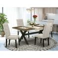 thumbnail image 1 of East West Furniture X-Style 5-piece Wood Dining Set in Black and Doeskin, 1 of 6