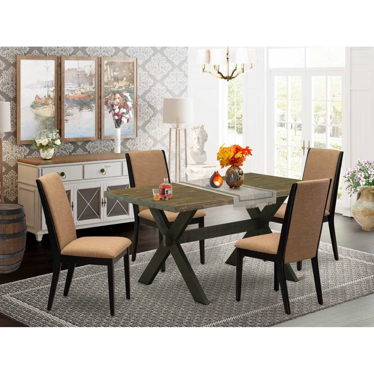 East West Furniture X676LA147-5 5-Piece Beautiful kitchen table set a ...