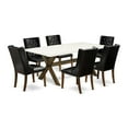 thumbnail image 1 of East West Furniture X-Style 7-piece Dining Set with Leather Chairs in Brown, 1 of 3