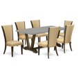 thumbnail image 1 of East West Furniture V797VE703-7 7Pc Dinette Sets for Small Spaces Consists of a Wood Table and 6 Parson Chairs with Brown Color Linen Fabric, Distressed Jacobean and Cement Finish, 1 of 3