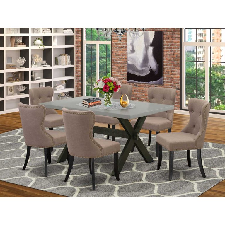 East West Furniture X696SI648-7 7-Piece Kitchen Dining Set-