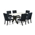 thumbnail image 1 of East West Furniture X-Style 7-piece Wood Dining Table Set in Black Finish, 1 of 3