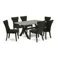 thumbnail image 1 of East West Furniture X-Style 7-piece Wood Kitchen Table & Chair Set in Dark Gray, 1 of 10