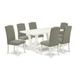 thumbnail image 1 of East West Furniture V-Style 7-piece Dining Table Set in White/Dark Shitake, 1 of 3