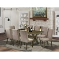 thumbnail image 1 of East West Furniture X027EL207-9 - 9-Piece Kitchen Table Set - 8 Padded Parson Chairs and a Rectangular Table Solid Wood Frame, 1 of 6