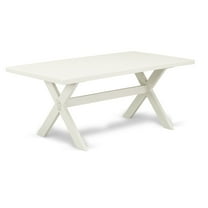 East West Furniture X027EN206-9 - 9-Piece Rectangular Dining Table Set - 8 Parson Chairs and a Rectangular Dining Table Solid Wood Structure