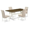 thumbnail image 1 of East West Furniture X-Style 5-piece Wood Dining Set in Linen White/Cream, 1 of 6