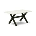 thumbnail image 1 of East West Furniture X2-626 3 Piece Kitchen Set - 1 Linen White Dining Room Table and 2 Modern Benches - Stable and Sturdy Constructed - Wire Brushed Black Finish, 1 of 2