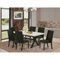East West Furniture X626FL624-7 - 7-Piece Dining Table Set - 6 Parsons Chairs and a Rectangular Table Hardwood Frame