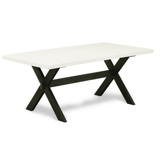 East West Furniture X-Style 7-piece Wood Dining Room Set in Dark Khaki Brown